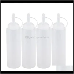 Arrumação Organização Casa GardenClear Branco Plástico Squeeze Molho Ketchup Cruet Garrafas 8oz Armazenamento Drop Gotas 2021 Eix7y