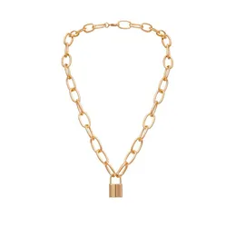 Hängsmycke Halsband Vintage Metall Halsband Kreativ Personlighet Golden Large Chain Lock Hip Hop Style Women's Smycken Gift # 10