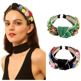 Retro Baroque Tiara Headbands Women Flower Bee Hair Band Crystal band Crown Bohemia Headwear Jewelry 210707