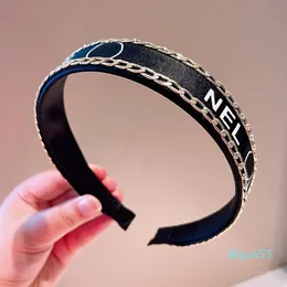 pink headband Designer Headband Women Girl Hair Bands Headwraps Gifts Narrow Headwear Letter Chain Head Hoop