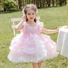 Baby Girls Spanish Royal Dress Kids Wedding Birthday Dresses Children Lolita Princess Ball Gown Infant Girl Boutique Clothing 210615
