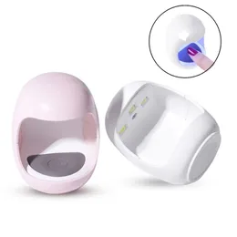 Nail Torcher Mini 3W USB UV LED-lampa Naglar Art Manicure Tools Pink Egg Shape Design 30s Snabbtorkande härdningsljus för gelpolska