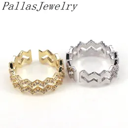 10 sztuk Moda Złoto Srebrny Kolor Oko Love Geometryczne Pierścienie Dla Kobiety Hiperbole Micro Pave Ring 2021 Biżuteria