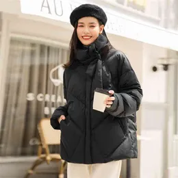 Inman зимняя женская короткая куртка ветрозащитный воротник стенд свободный милый маленький 90 замшевая пальто 210913