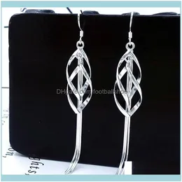 Charm Jewelry99 Fashion Pure Full Korean Tassel Earrings Womens Long Sier Jewelry Drop Delivery 2021 XTEWD