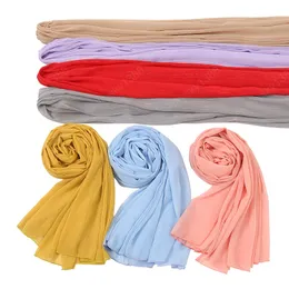 Crinkle Chiffon Shawls Hijabs Scarf Glitter Pleated Head Wraps Fashion Muslim Turbans Large Headscarf