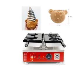 Lody Niedźwiedź Stożek Sprzęt Przetwórstwa Żywności Taiyaki Maszyna Maszyna Maszyna 110 V 220 V Animal Cartoon Waffle Baker Iron PAN