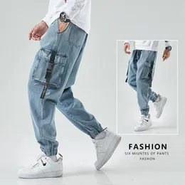 Herrbyxor Mannen Cargo Broek Joggers Denim Baggy Harem Streetwear Outdoor Casual Mode Plus Size Hip Hop Jeans