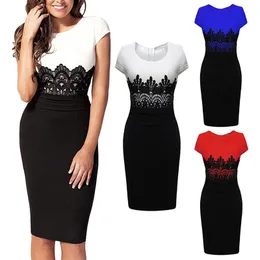 Sexy Dress For Women OL Pencil Dresses Summer Sleeveless Bodycon Midi Ladies Casual Slim Lace Large Size