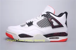 Designer Basketball Shoes Jumpman 4s Retro Pale Citron Men/Women IV White Black Red Sports Sneakers Come With ShoeBox