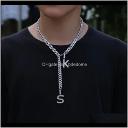 Pendant Necklaces & Pendants Drop Delivery 2021 Hip Hop Bling Jewelry Men Iced Out Chains Custom Name Necklace Gold Sier Cuban Link Chain Hqj