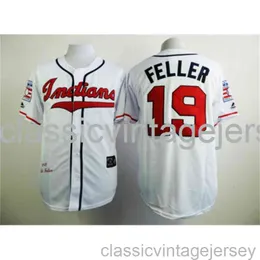 Broderi Bob Feller American Baseball Famous Jersey Stitched Men Women Youth Baseball Jersey Storlek XS-6XL