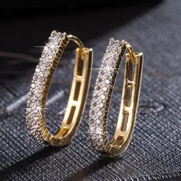 Hoop & Huggie Fashion Shiny Zircon Earrings For Women Brincos Earring Zirconia Argola Boucle D'oreille Jewelry