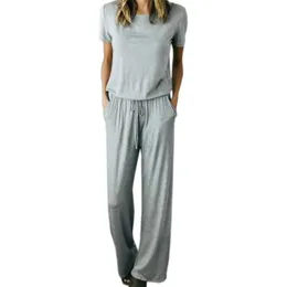 Breda benbyxor Macacao Kvinna Plus Storlek Overaller Fickor Drawstring Lös Casual Lång Playsuit Kvinnor Höst Vin Röd Jumpsuits Y19060501