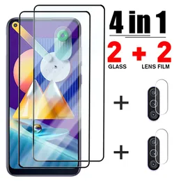 Protetores de tela de celular 4in1 Lente de câmera Protetora de vidro para Samsung A52 A51 A32 A72 71 A12 A21S Copo de tela para Samsung A50