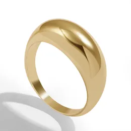 Ouro minimalista / cor de prata misturando o anel grosso da mistura para mulher moda redonda corada de metal corada jóias de casamento feminino