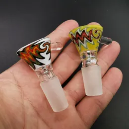 Mini-Glaspfeifen mit coolen Mustern 14 mm 18 mm Wasserpfeifenbongs zum Rauchen
