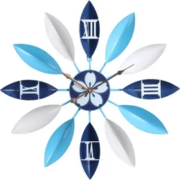 벽 시계 예술 럭셔리 잎 보라색 3D 크리에이티브 키친 디자이너 시계 욕실 시계 릴로이 벽화 장식 50ko571