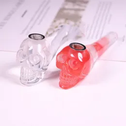 Rough Grinding Crystal skull Smoking Hand spoon Pipe carving handicraft ghost Dry Herb Tobacco Pipes