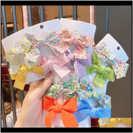 Clips & Barrettes Hair Jewelry Drop Delivery 2021 Fashion Girls Broken Flower Bow Hairclips Cute Horsetail Ribbon Hairpin Korean Version Smal