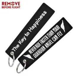 Fashion Key Tag Bijoux Keychain for Motorcycles The to Happiness Keyfob KeyRing Chaveiro Remove Before Flight