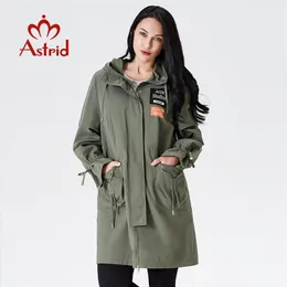 trench coat spring female trench clothes Classic women Hooded Solid color Fashion femme Ukraine ladies astrid AS-7015 210812