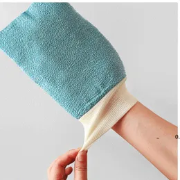 Dubbeldäck Badhandskar Skrubbning Exfoliating Gloves Hammam Dusch Scrubbers Back Back Scrub Massage Sponge Moisturizing Spa Skin RRE10687