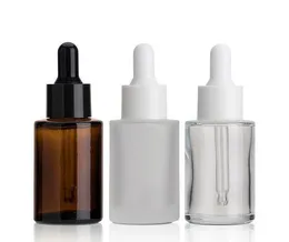 200pcs 30ml frosted OR clear glass bottles with the white dropper 30ml frosted OR clear glass