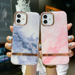 electroplating Marble Leopard Print Mobile Phone Protective Cases For iphone13 12 11 Pro X XS MAX XR 7 8 PLUS young fashion beautiful Light ultrathin high-quality case