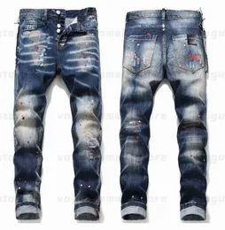 Mens Cool Rips Stretch Designer Jeans Distressed Ripped Biker Slim Fit Washed Motorcycle Denim Men s Hip Hop Fashion Man Pants 20219PF5