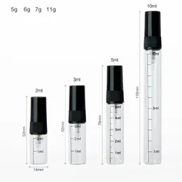 Frascos de pulverizador de perfume 2ml 3ML 5ml 10ml bocal de atomizador de tampa preto com garrafa recarregável de escala de desinfetante de fragrância