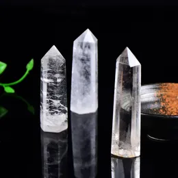 Naturalny krystalicznie czysty kwarc Nowość Nowości kwarcowy punkt uzdrawiający kamień sześciokątne pryzmaty 50-80 mm oblisk różdżka wystrój domu