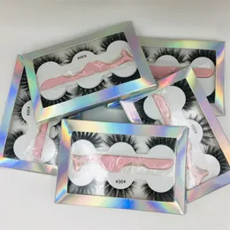 최신 허위 속눈썹 3D 밍크 속눈썹 3 쌍 두꺼운 가짜 가짜 실제 속눈썹 상자 6 스타일 도매 페스타나스 콘 핀 자스