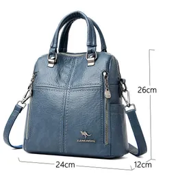 LANYIBAIGE New Women Backpack Multifunction Bags Designer High Quality Leather Women Crossbody Bag School Bags Travel Backpacks Y0804
