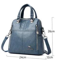 LANYIBAIGE Neue Frauen Rucksack Multifunktions Taschen Designer Hohe Qualität Leder Frauen Umhängetasche Schule Taschen Reise Rucksäcke Y0804