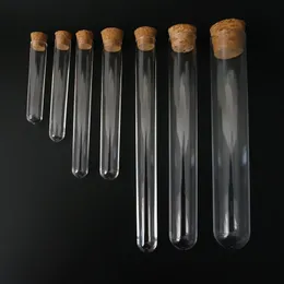 Lab Supplies Plastic Test Tube With Cork Clear Pack Experiment Refillable Bottle Wholesale Dia 12mm To 25mm Length 60mm 180mm