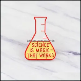 Stift broscher smycken kreativa mätkoppar för att göra experiment "vetenskap är magi som fungerar" dekorationer special tecknad lapel denim märke