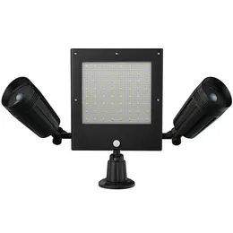 Słoneczny zasilany 76 LED Triple Head PIR Czujnik ruchu Czujnik Flood Light Spotlight Outdoor Garden Lampa 15 opinii