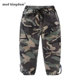 Mudkingdom Jungen Jeans Herbst Winter Camo Hosen Mode Jogger Kordelzug Hosen für Kleidung 210615