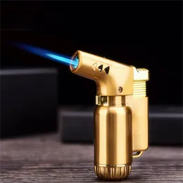 Foern 4 Accendino a Torcia Jet Flame, Accendisigari Regolabili Butano Ricaricabile, Accendini a Gas Antivento Accendino per Fumare Fuoco Campo Candela Barbecue Cucinare BBQ (Senza Butano),Gold