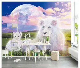 Bakgrundsbilder Anpassade PO Bakgrund 3D för väggar 3 D Simple Dream Lion Prairie Barnrum Bakgrund Väggpapper Levande dekor