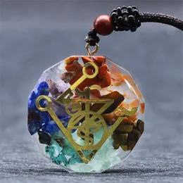 Hänge halsband naturliga chakras hängen reiki helande energi generator strålningsskydd halsband amulett lyckliga smycken gåvor