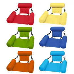 Uppblåsbara flottor Tubes Swimming Floating Chair Pool Party Float Bed Seat Water Portable Lounger Skum Tillbaka