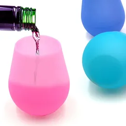 Silicone portátil durável taça de vinho cauda copo de água óculos inquebrável anti deslizamento ao ar livre inquebrável cerveja champanhe uísque viagem festa barware hy0199