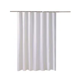 Duschgardiner Jeyl White Thicked Polyester Fabric Plain Curtain Home El Badrumsvattentät partition 180 x