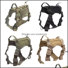 Dog Odzież Materiały Pet Strona główna Ogród Średnie i duże ubrania Outdoor Tactical Kamizelka Kamuflaż Dog Kamizelki Taktyki LLF10879 Drop Dostawa 2