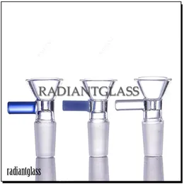 다채로운 손잡이와 흡연 14mm 마티니 그릇 그릇 물 담뱃대 두꺼운 둥근 남성 합동 맑은 색 오일 장비 물 봉