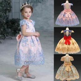 Citgeett Yaz Kız Elbise Yay Prenses Çiçek Çocuklar Bebek Tutu Dantel Elbiseler Parti Doğum Günü Moda Örgün Kıyafeti Clolthing G1129