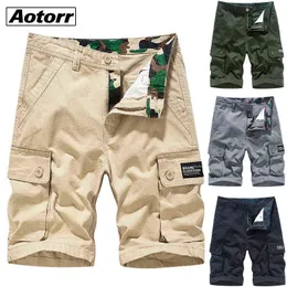 높은 Qunlity Camouflage Cargo Shorts Men New Army Tactical Pants Mens Looke Multi-Pocket Cotton Beach Male 옷 220312