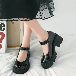 Rimocy 2021 Black High Heels Buty Kobiety Pumps Modna platforma skórzana okrągłe palce Mary Jane Mujer Chaussures Zapatos sukienka